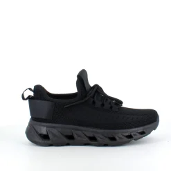 Sygeplejebutikken Knyster - Hallux Valgus|Slip On Sko*Sorte slip-on sko med strikoverdel