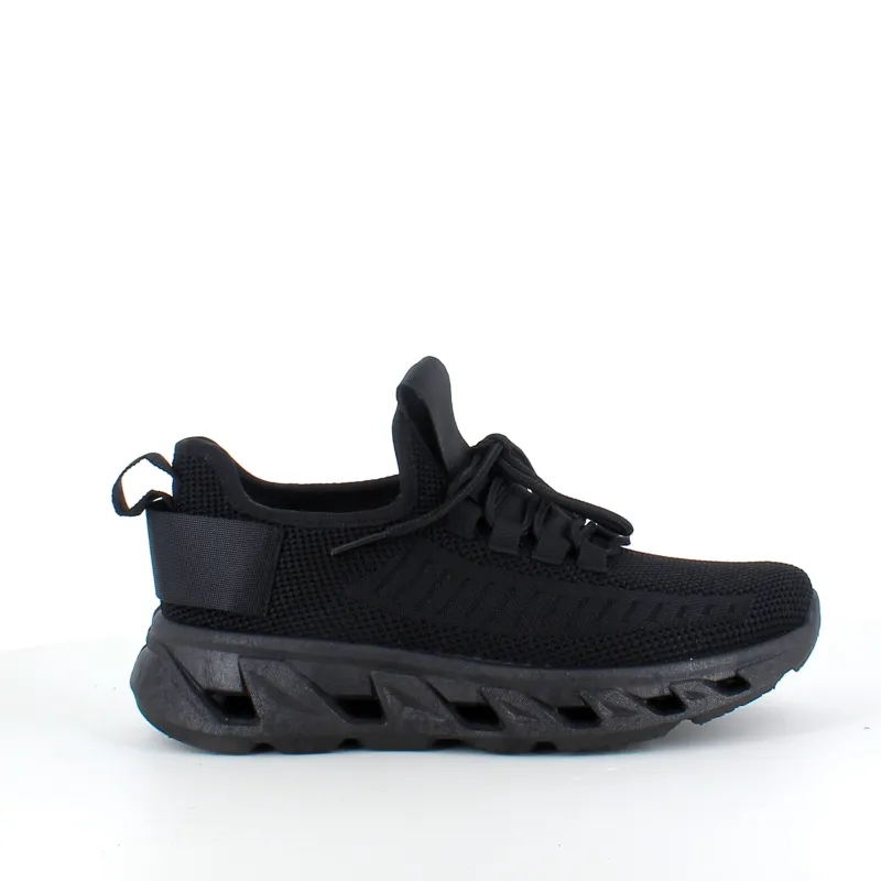 Sygeplejebutikken Knyster - Hallux Valgus|Slip On Sko*Sorte slip-on sko med strikoverdel