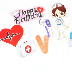 Sygeplejebutikken Gaver Til Sundhedspersonalet*Sundhedspersonale kagepynt på pind 6 stk.