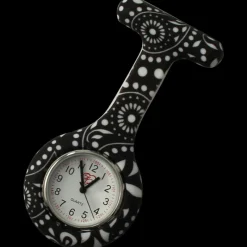 Sygeplejebutikken Silikonesygeplejeure*Sygeplejeur i silikone - sort/hvid blomstermønster