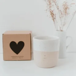 Sygeplejebutikken Gaver Til Sundhedspersonalet*Tid til mig - Håndlavet keramik krus uden hank